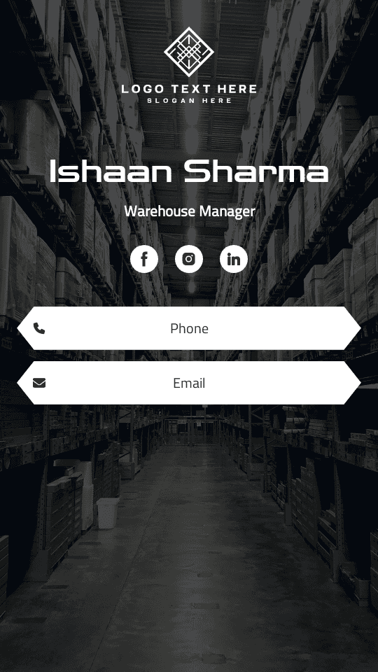 Logistics Warehouse Manager Digital Business Card