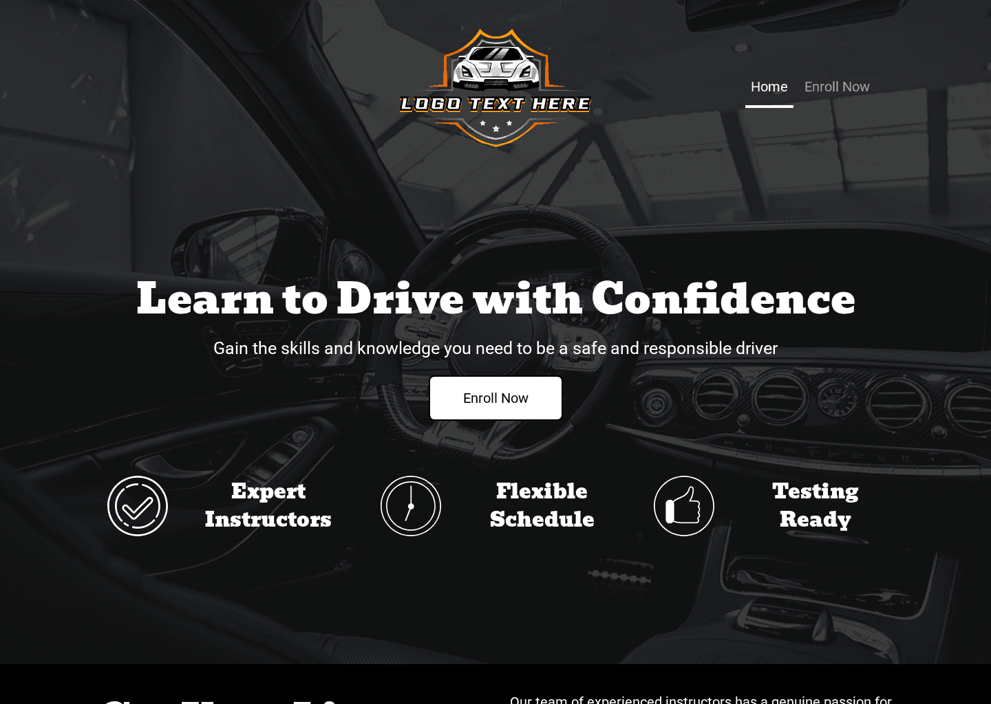 Car Driving School Website Preview