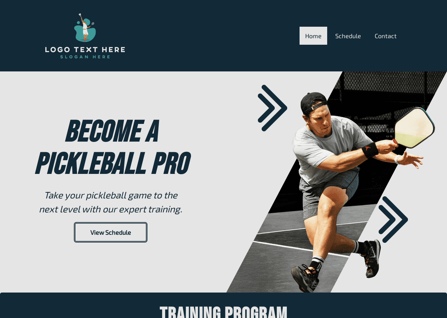 Pickleball Training Course Website Design