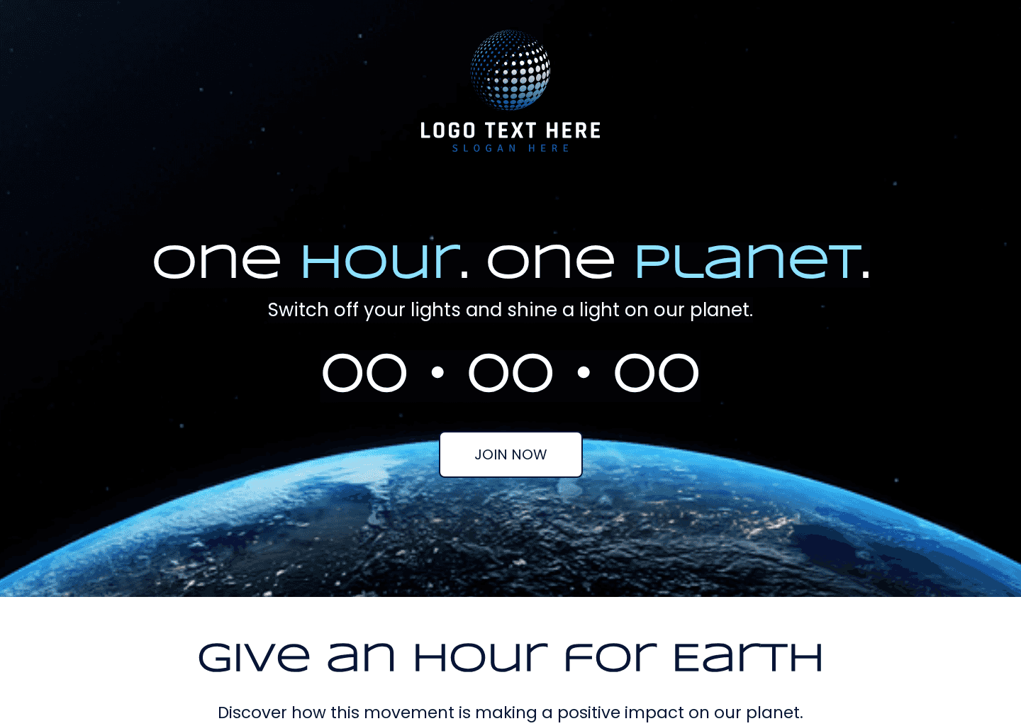 Earth Hour Movement Website Preview