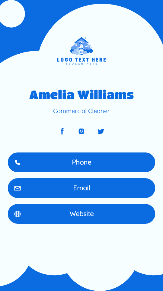 Cleaning Commercial Janitor Digital Business Card