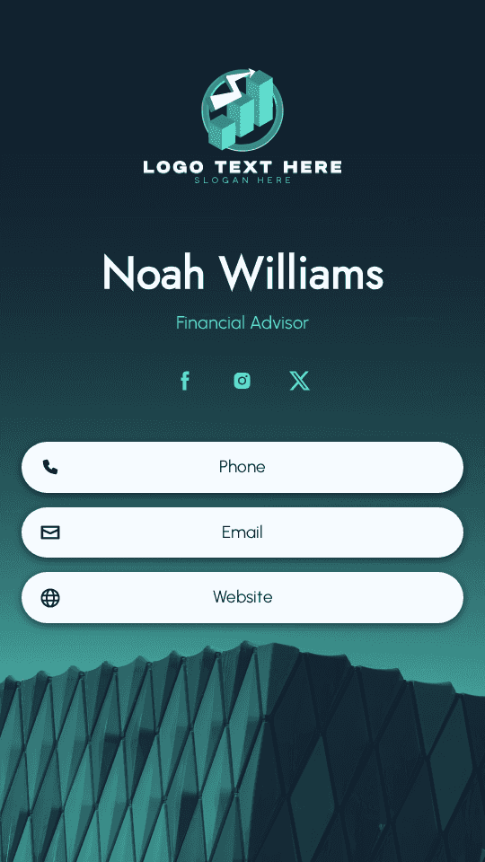 Bulk Financial Advisor Digital Business Card Preview