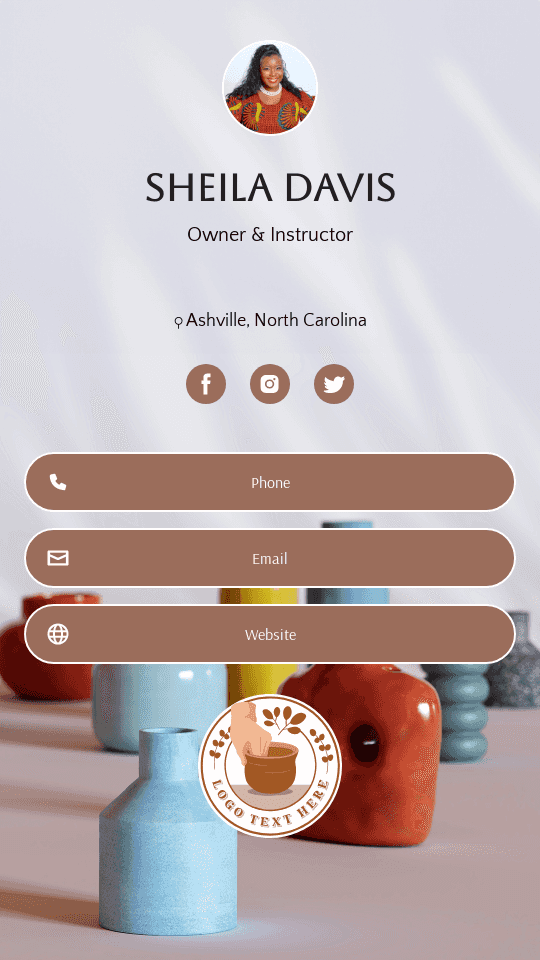 Pottery Ceramic Instructor Digital Business Card