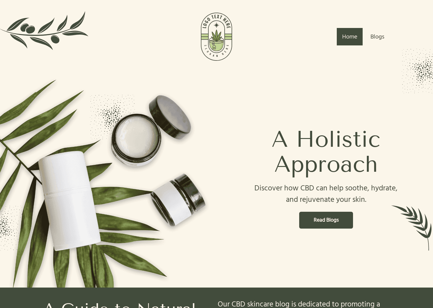 CBD Skincare Blog Website Preview