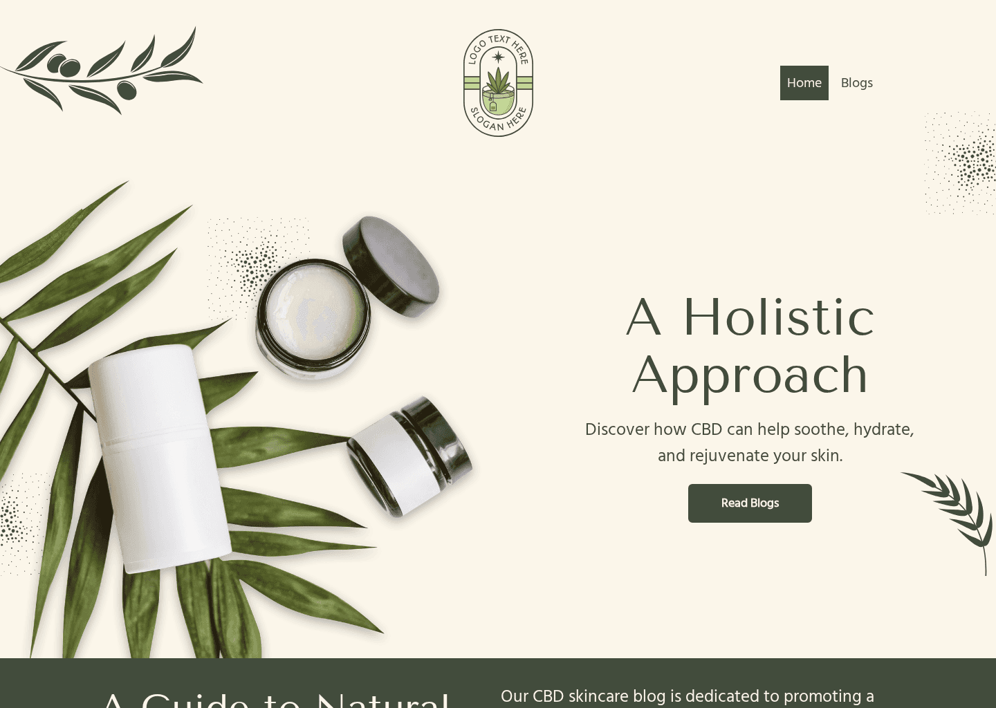 CBD Skincare Blog Website Preview