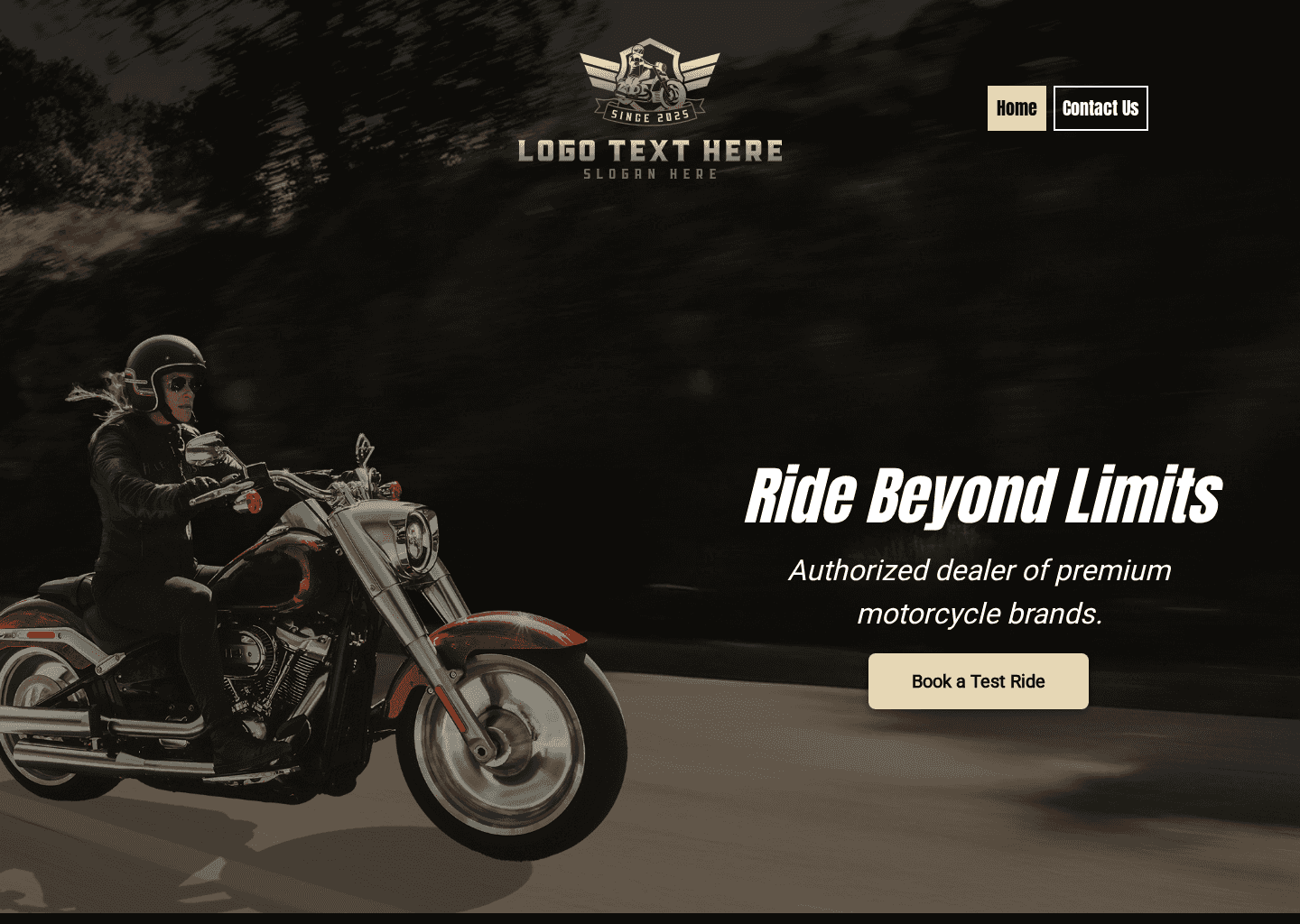 Premium Motorbike Shop Website Preview