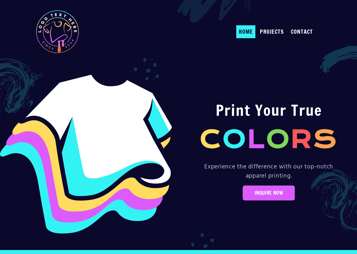 Custom Apparel Printing Website Preview