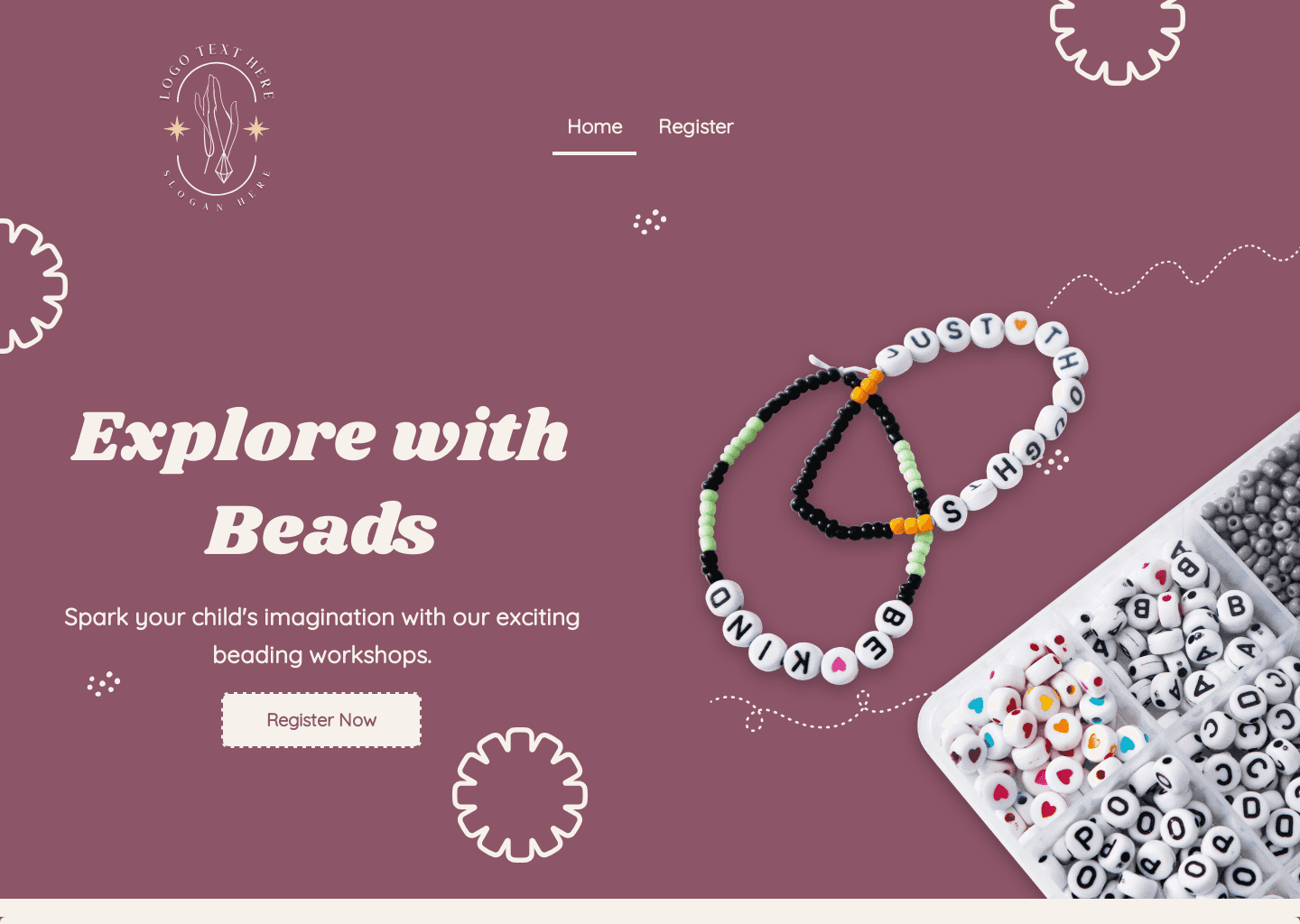 Kids Beads Workshop Website Preview