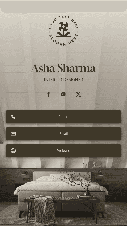 Interior Designer Agency Digital Business Card Preview