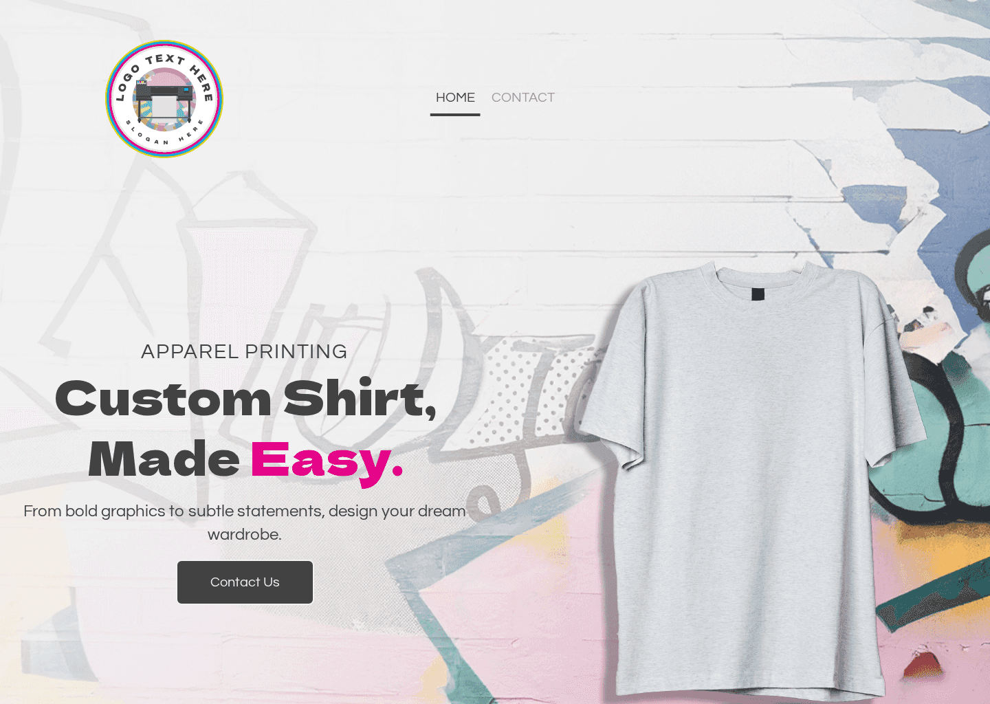 Creative Shirt Printing Website Preview