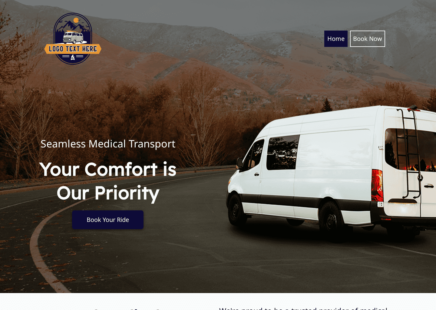 Accessible Medical Transport Website Preview