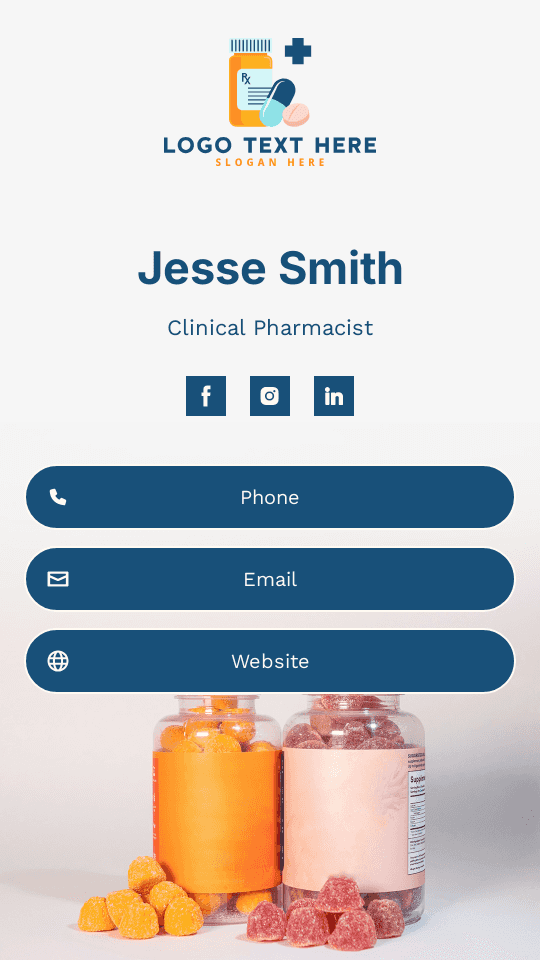 Medical Health Pharmacist Digital Business Card Preview