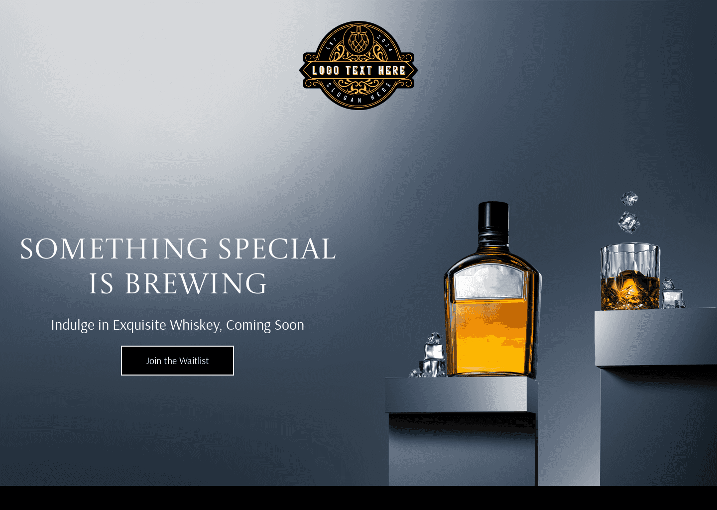 Product Launch Whiskey Website Preview