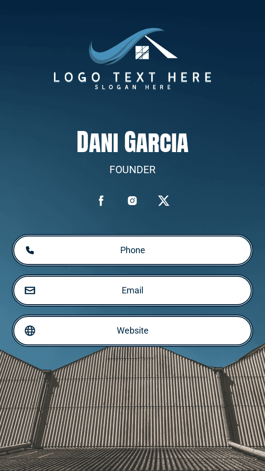 Home Construction Roofer Digital Business Card Preview