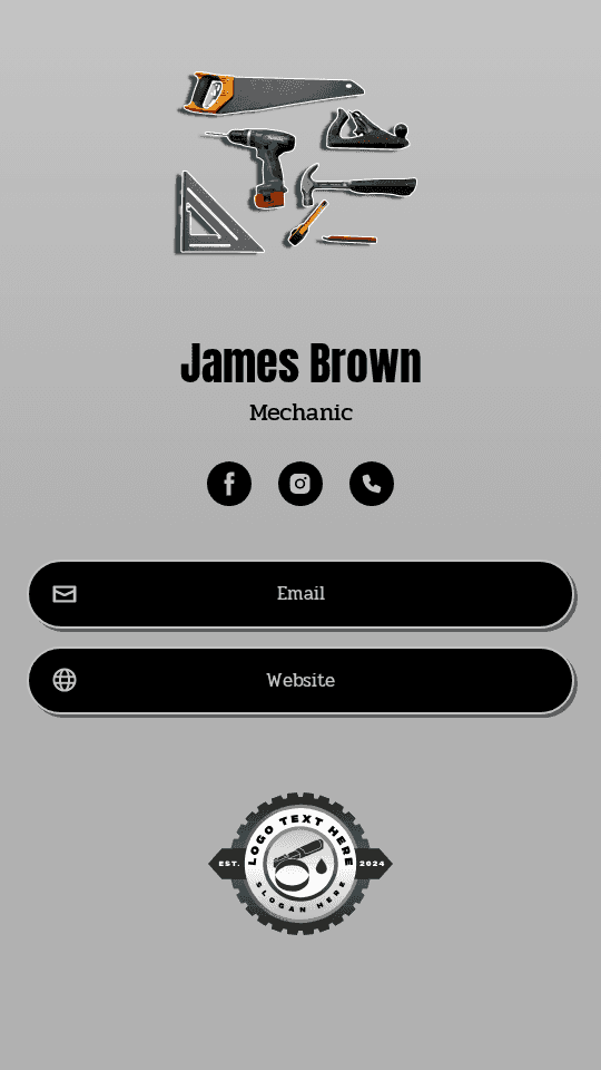 Auto Vehicle Mechanic Digital Business Card Preview