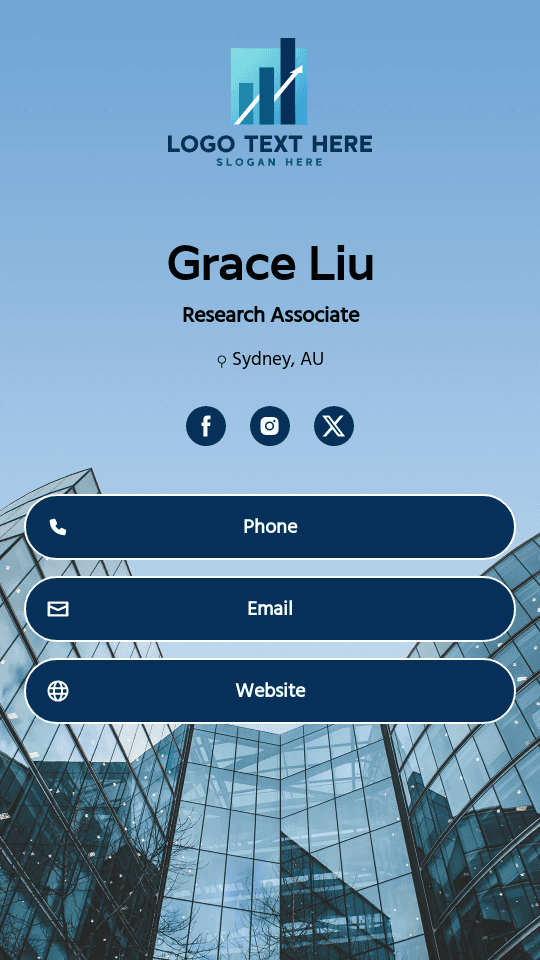 Corporate Research Associate Digital Business Card Preview