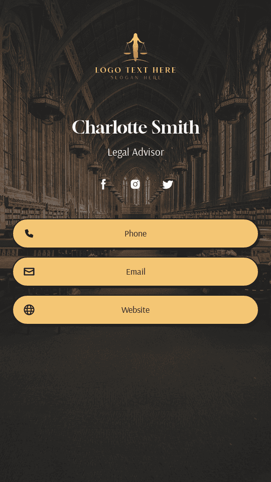 Legal Justice Advisor Digital Business Card