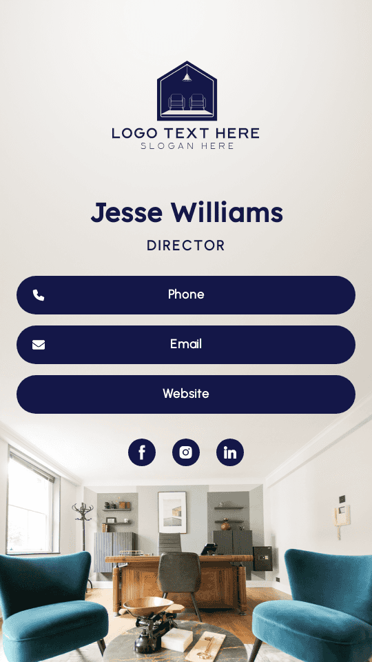 Interior Design Director Digital Business Card Preview