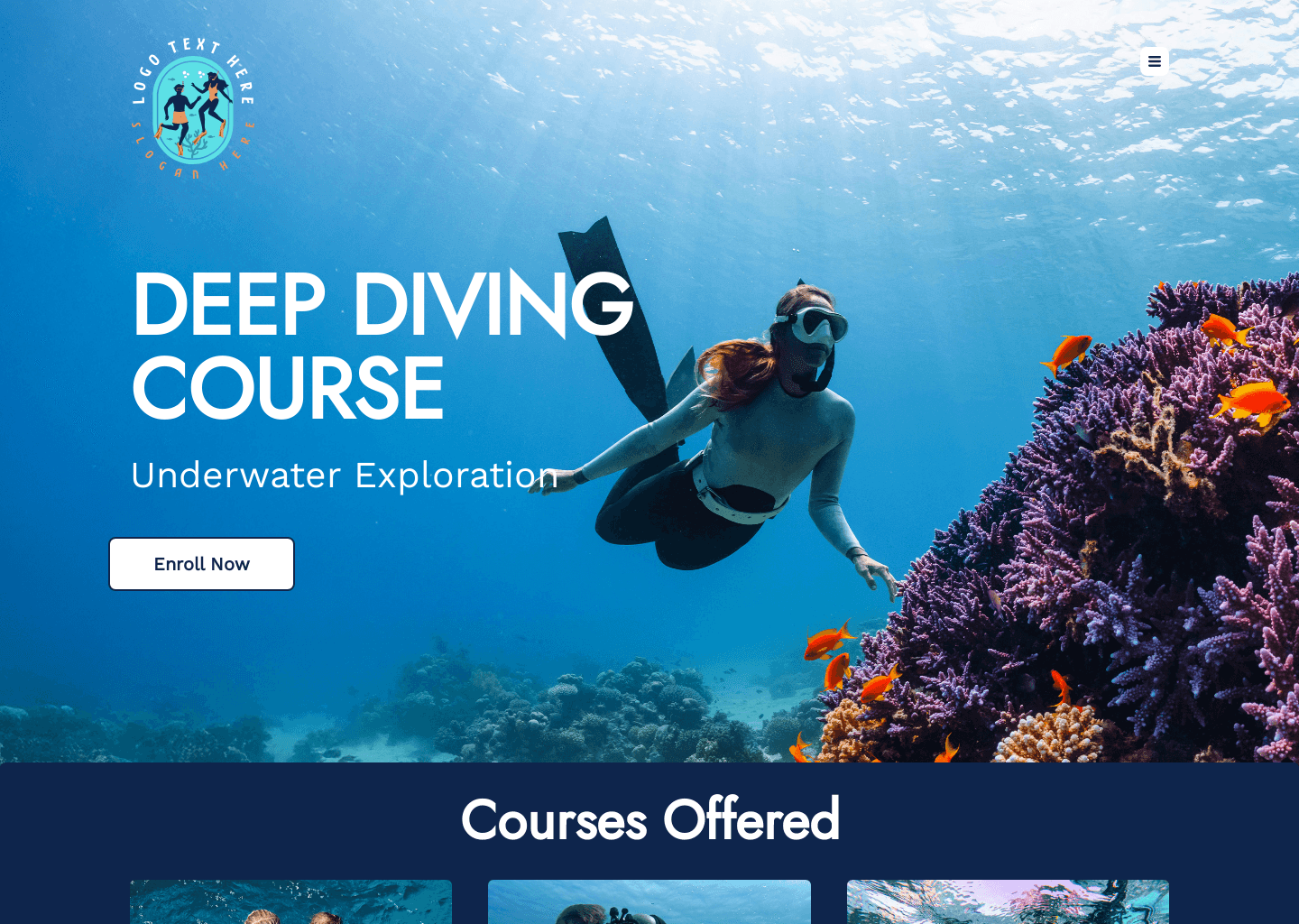 Deep Diving Course Website Preview