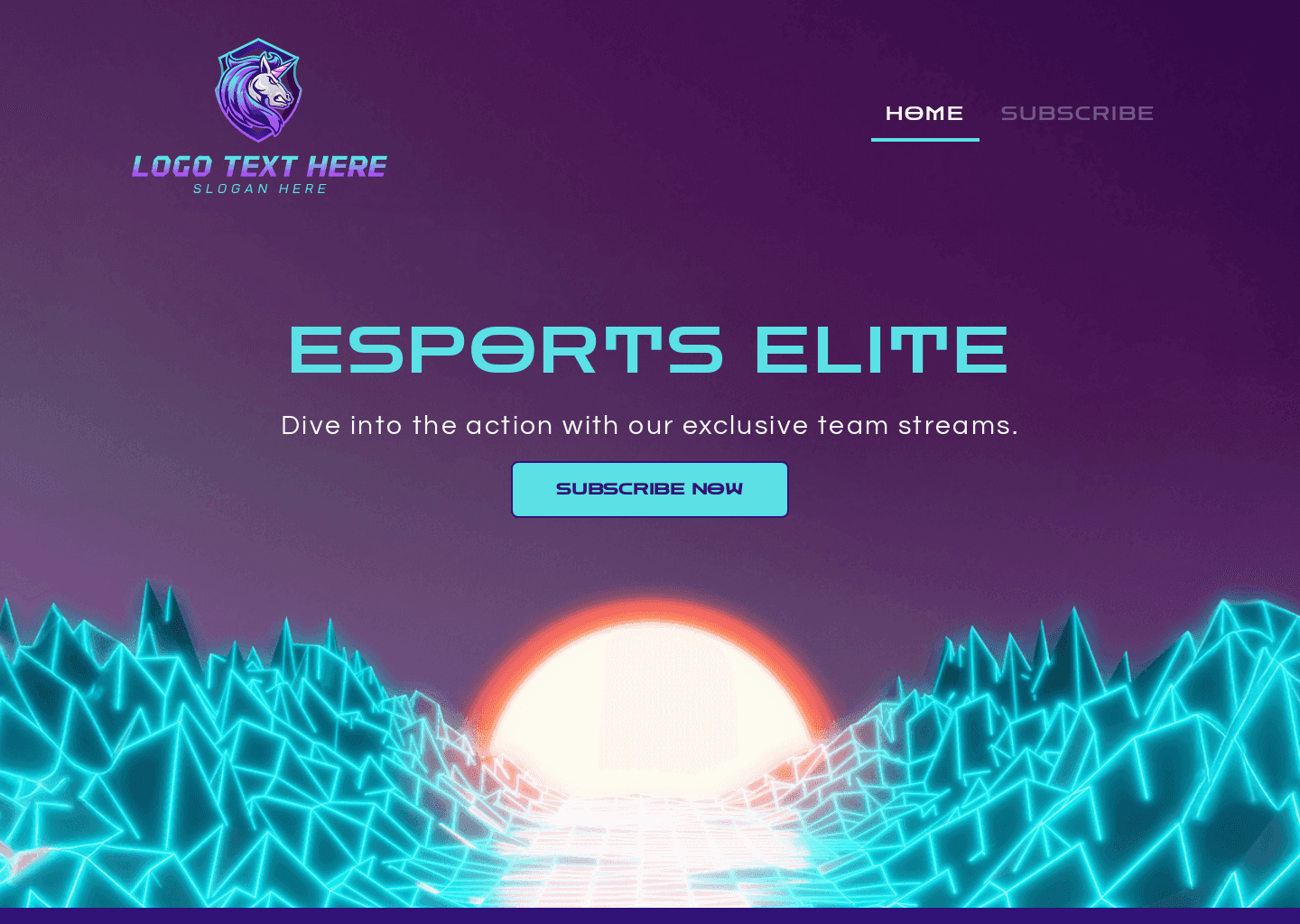 Esports Futuristic Gaming Website Preview
