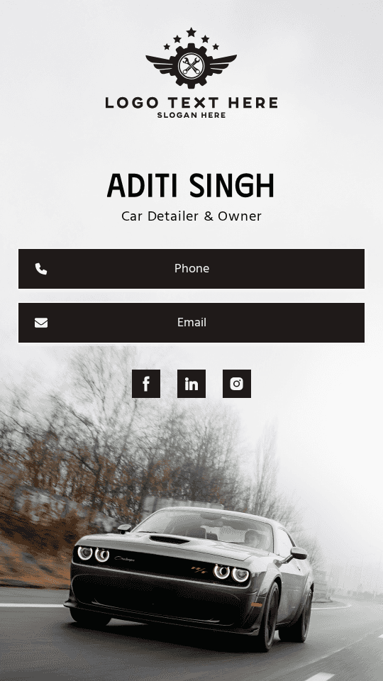 Car Detailer Digital Business Card Preview