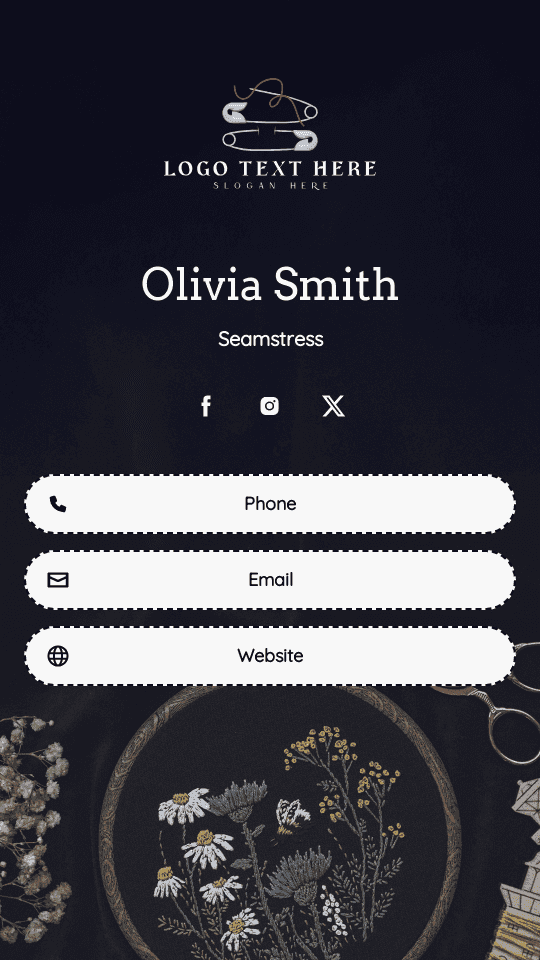 Clothing Embroidery Seamster Digital Business Card Preview