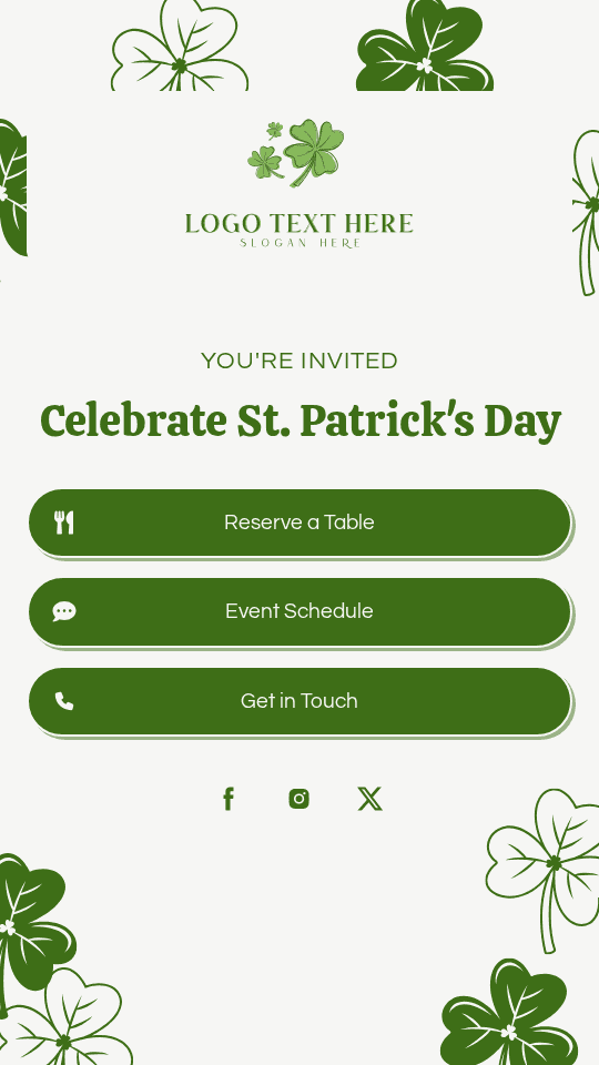 Saint Patrick Party Link in Bio Preview