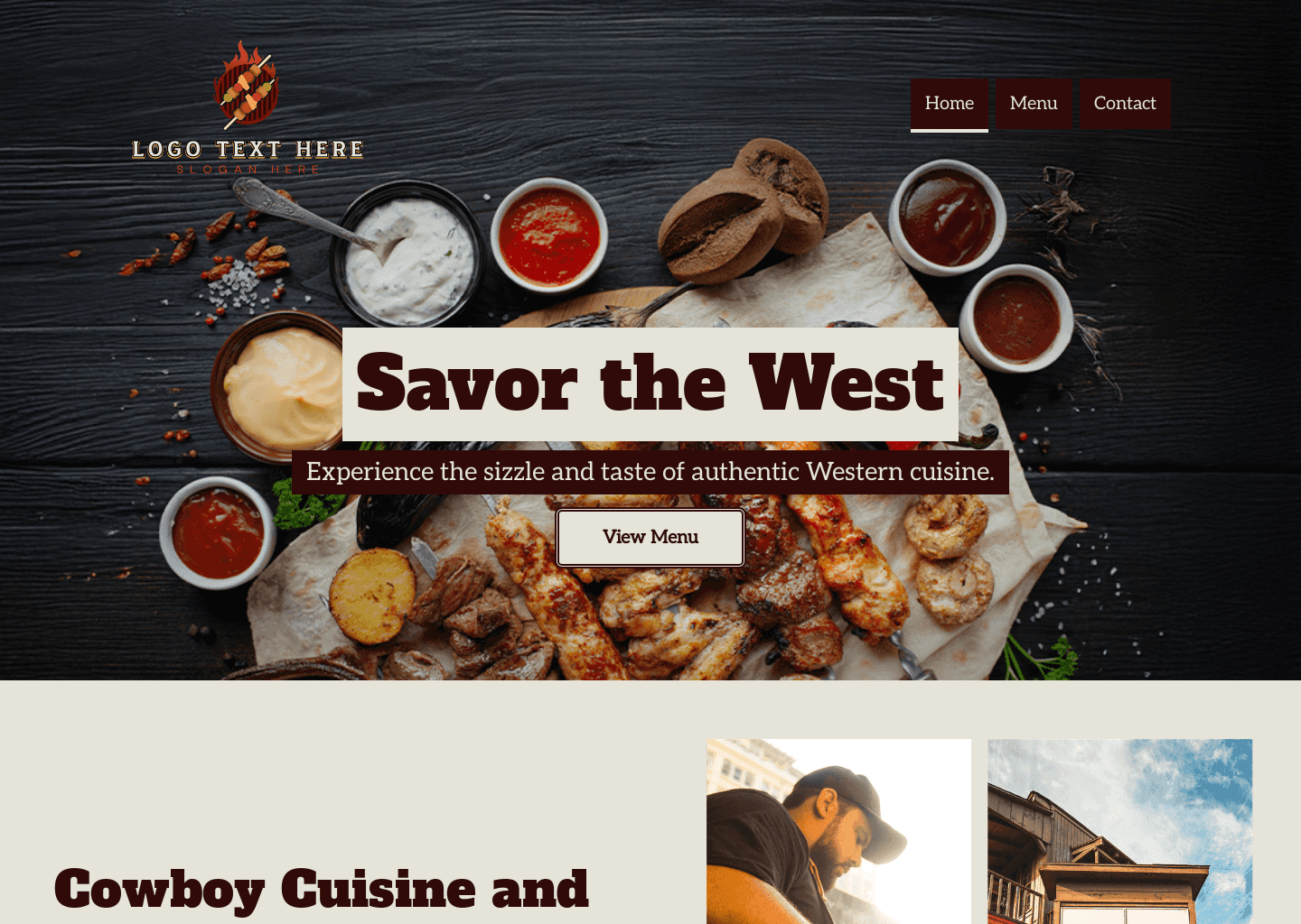 Western Grilled Restaurant Website Preview