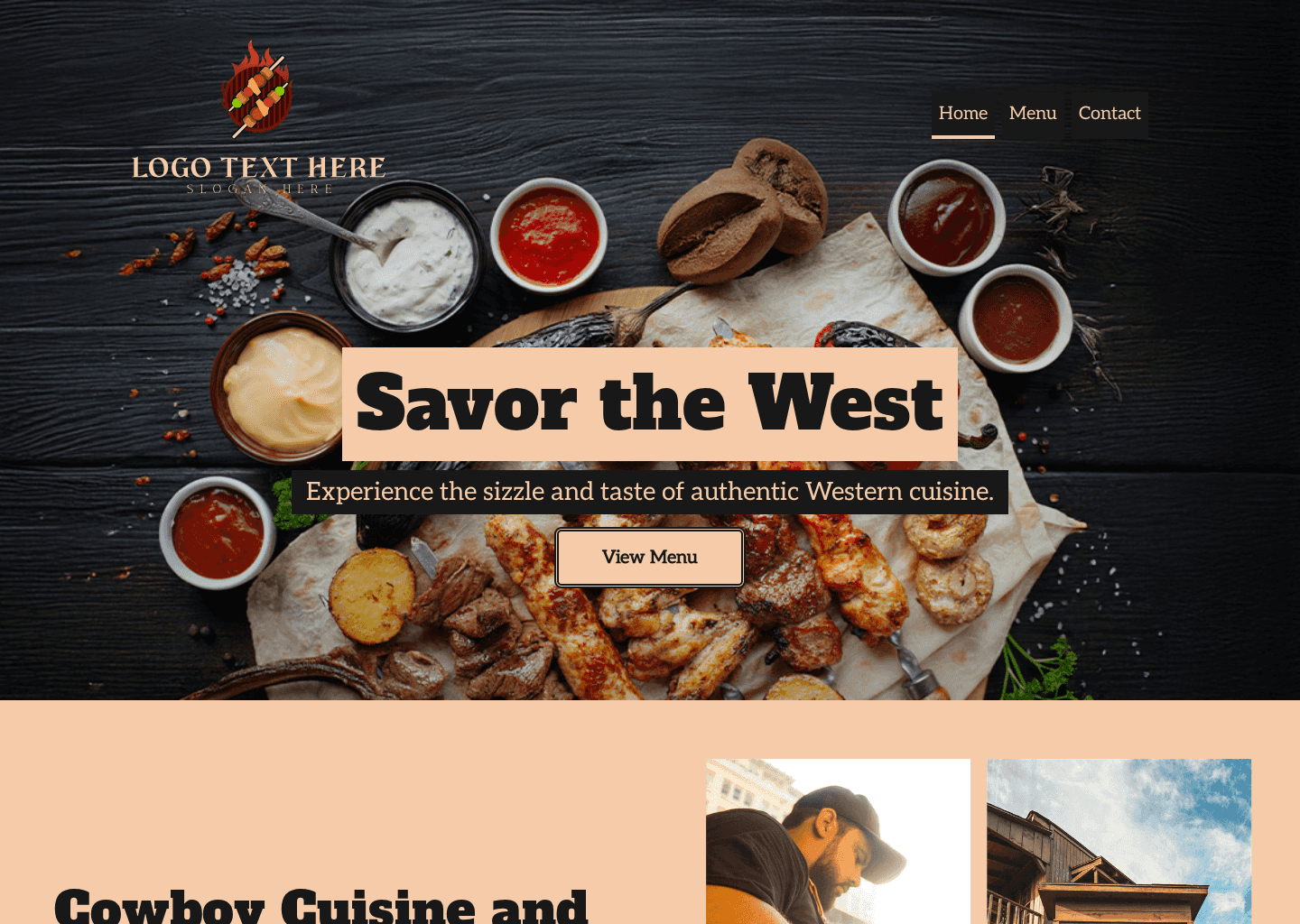 Western Grilled Restaurant Website Preview