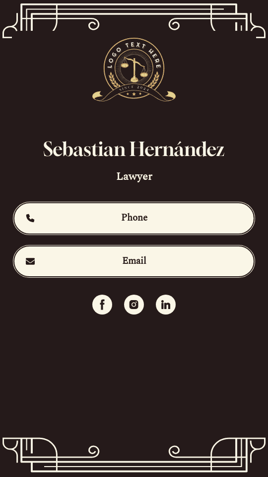 Professional Corporate Lawyer Digital Business Card