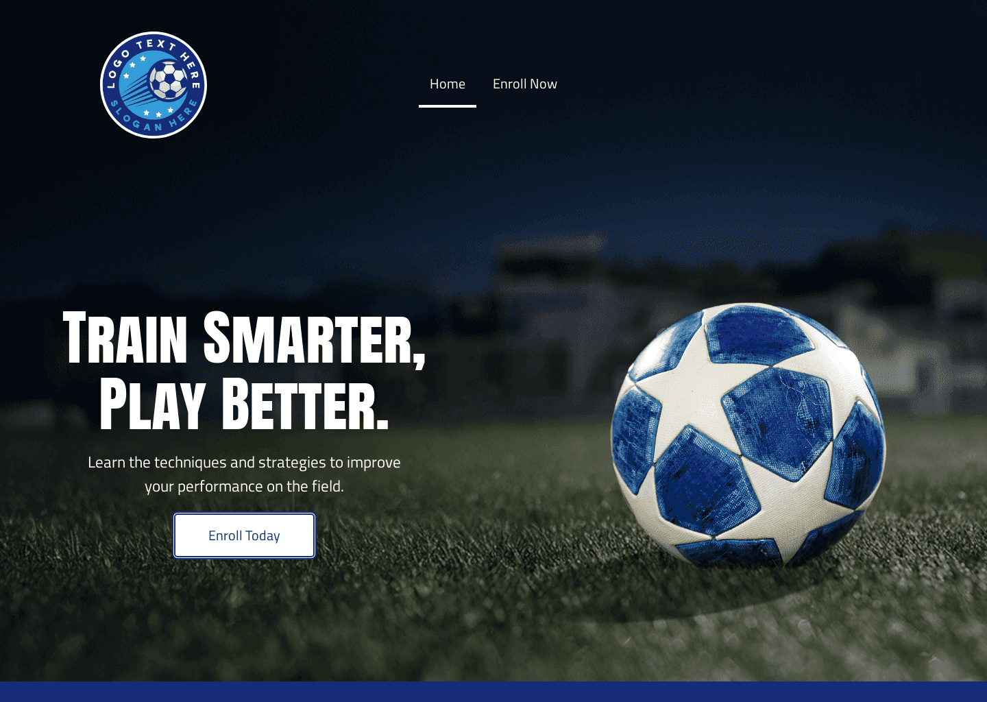Soccer Coach Athlete Website Preview