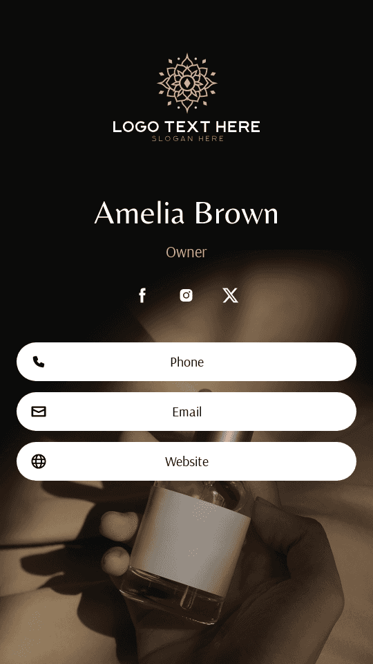 Beauty Fragrance Founder Digital Business Card