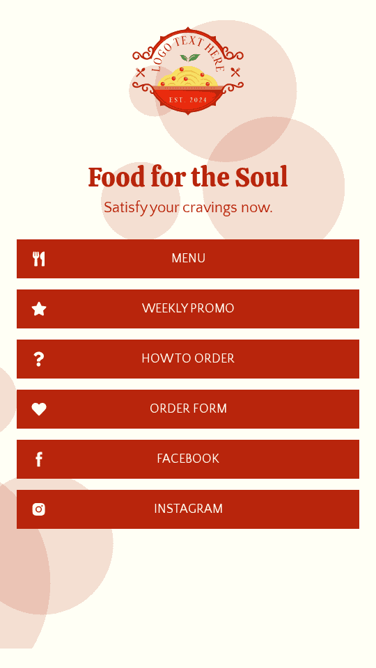 Restaurant Menu Food Delivery Link in Bio Preview