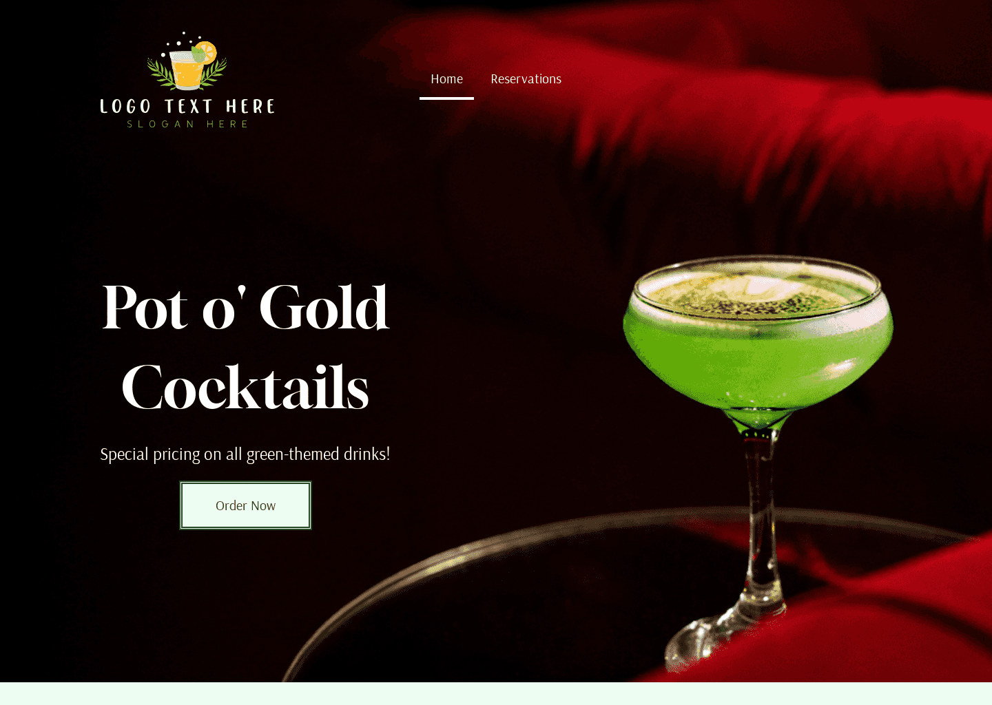 Winery Cocktail Bar website design