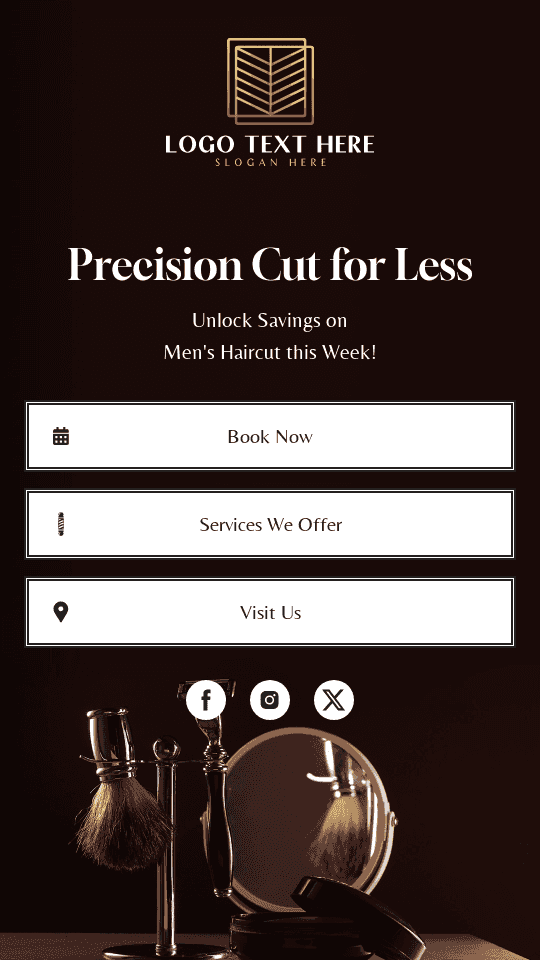 Barber Shop Promo Link in Bio Preview