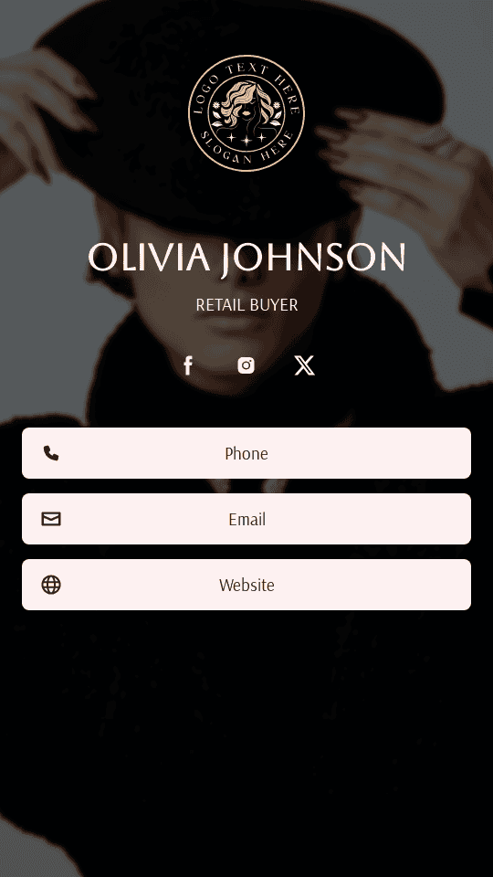 Fashion Retail Buyer Digital Business Card Preview