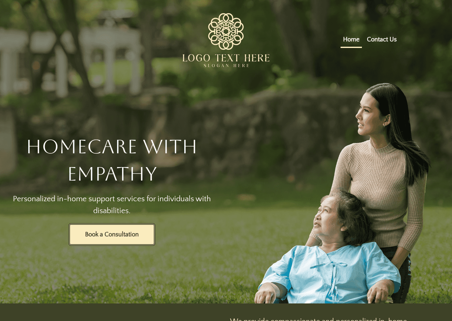 Disability Homecare Support Website Preview
