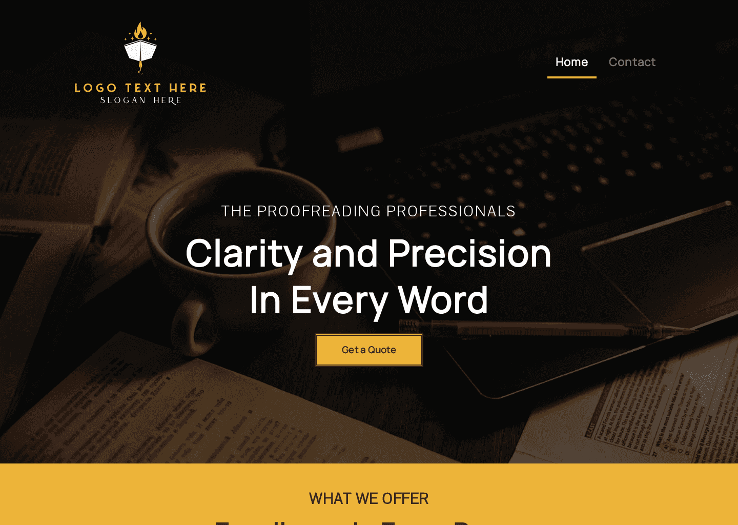 Professional Proofreading Service Website Preview
