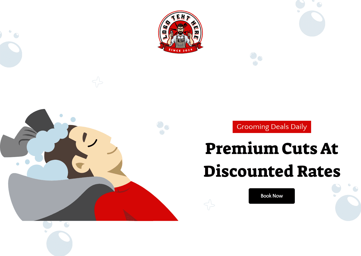 Men Barbershop Discount Website Preview