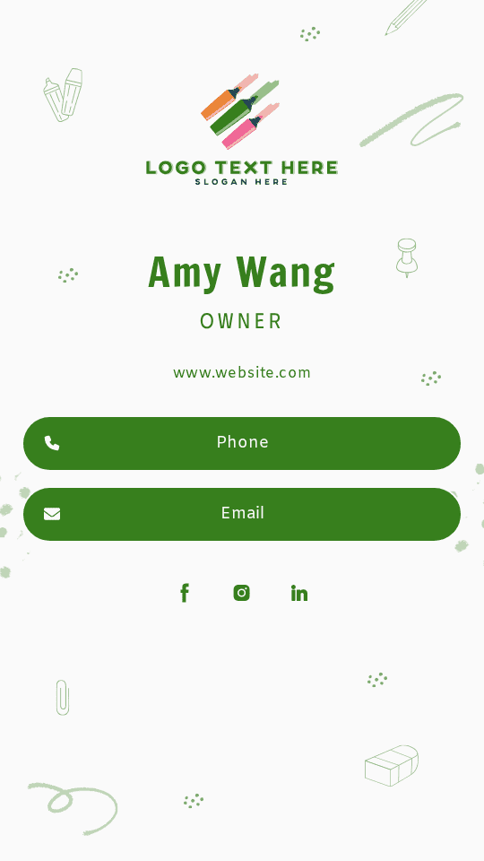 Office Supplies Owner Digital Business Card Preview