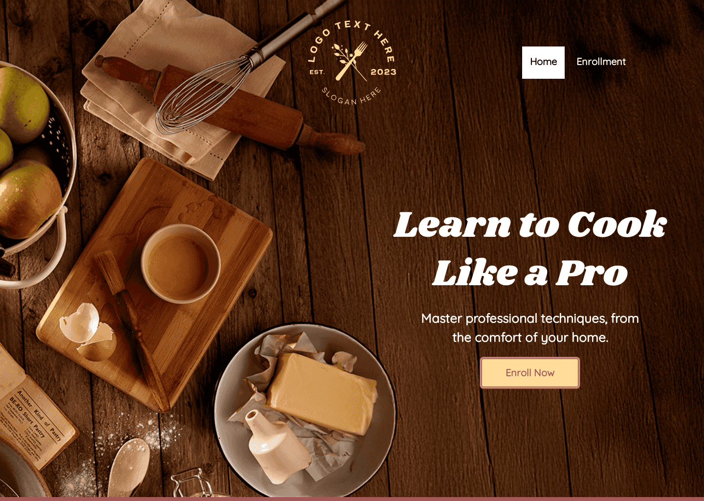 Online Cooking Class Website Preview