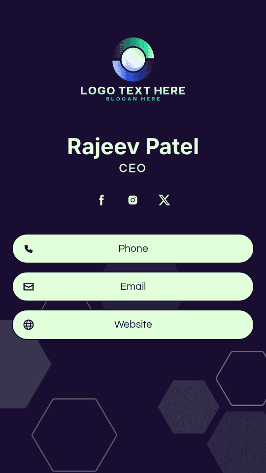Business Organization CEO Digital Business Card Preview